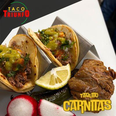 Our carnitas are a party of flavors in every bite, definitely something you must try.