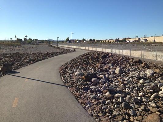 The beginning of the trail at its intersection with the I-215 East Bicycle Trail.