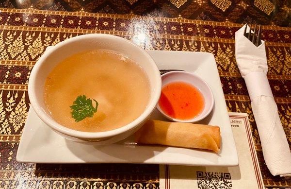 Soup and egg roll