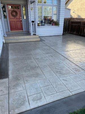 Beautiful front patio in the city of Antioch for our lovely clients .