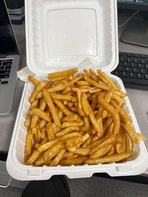 "Fish and Fries" order and just fries.