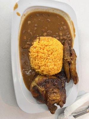 Chicken, rice and beans lunch special