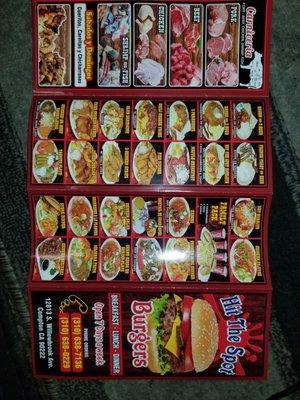 Hit The Spot Take home menu with NO PRICES!!! They can charge you anything!