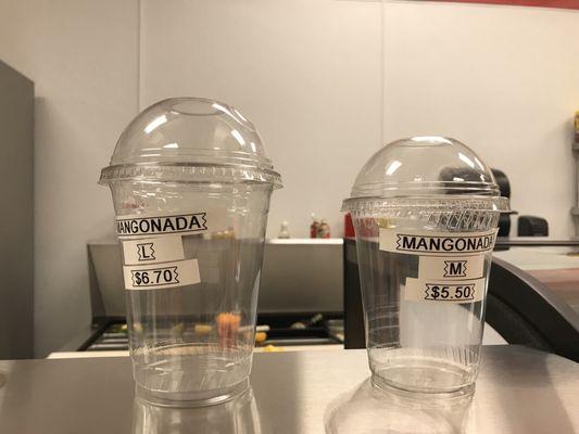 Mangonada prices as of 01.21.18