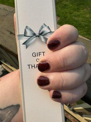 Fresh manicure and a gift from the shop