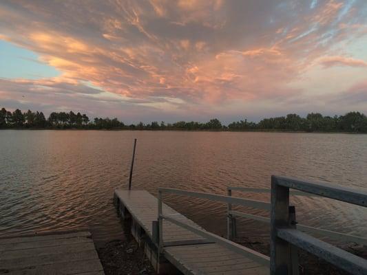 Summer sunset from the Sloan's lake boat ramp at Lion's park