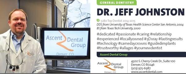 Our ad in 2015 #5280Magazine TopDentist issue