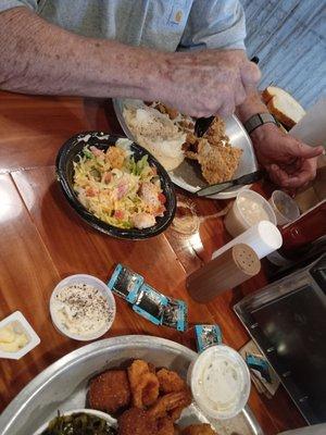 Bro in Law's chicken fried steak/m pots & side salad