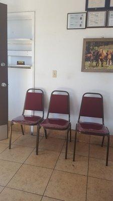 This is a very modest waiting area