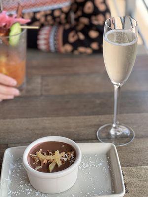 Chocolate Coconut Mousse and Prosecco