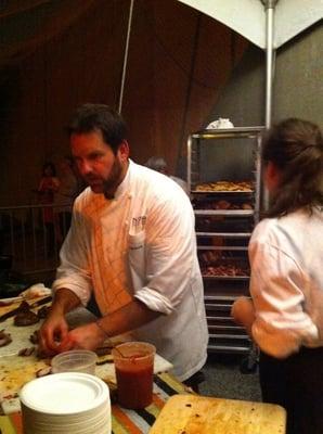 Chef Laurence Jossel plating the wood grilled pork =D