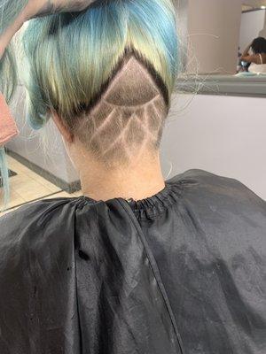 Neat flower undercut ( color not done by us )