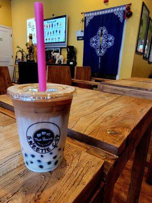 Vietnamese coffee latte with boba