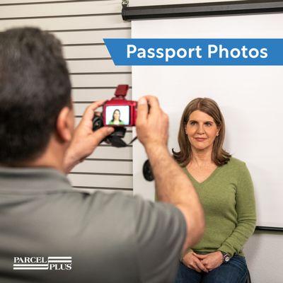 Get your passport photos taken at Parcel Plus.