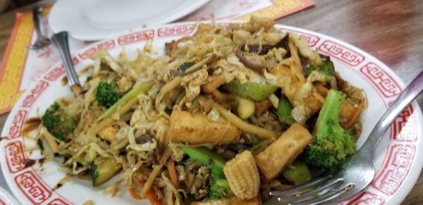 Mu Shu Vegetables with Tofu added, after we already had two servings from this plate.