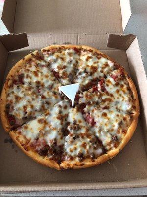 Small hamburger pizza