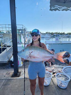 Mutton snapper caught on the boat