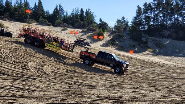 Surprising where they manage to go in the dunes with this tram!