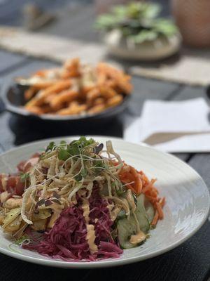 Poke Bowl and Truffle Fries