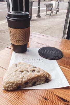 House made chocolate chip scone.