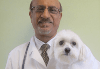 Dr Manzoor and his pup Toby.