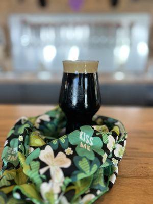 Azote milk stout on St. Patrick's Day