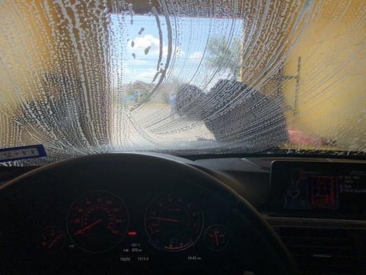 Hand washing my vehicle.