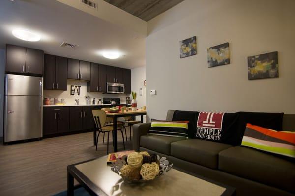 Amazing kitchens in every apartment. Quartz counter-tops, fridge, dishwasher, garbage disposal, etc, and tons of cabinet space.