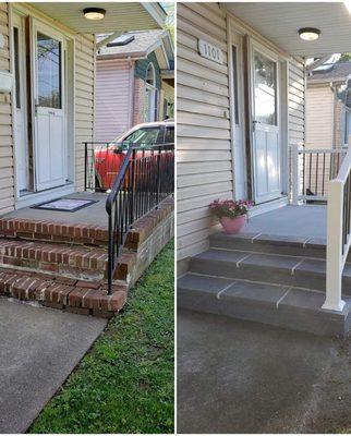 Steps before and after