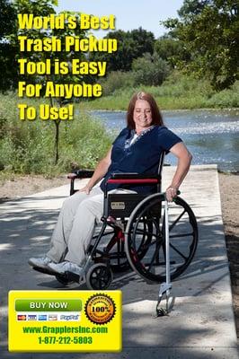 The Grappler is an excellent tool for those who are handicapped or wheelchair-bound.