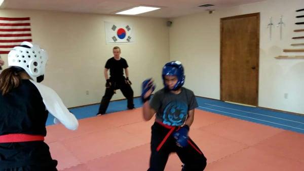 Sparring session at Parkside Self Defense