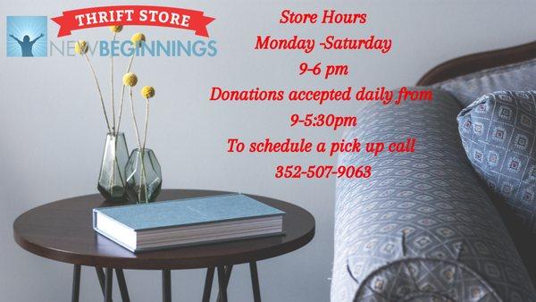 Store times and hours.