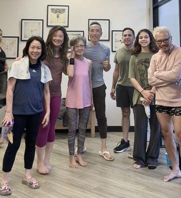 A warm welcome from Yu and her students :) Hacienda Heights is absolutely one of the warmest and loving yoga studio I have been to.