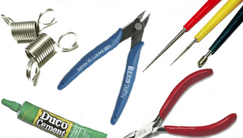 Beading pliers and tools, as well as beading cord and glues