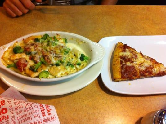 Chicken broccoli bake and pizza