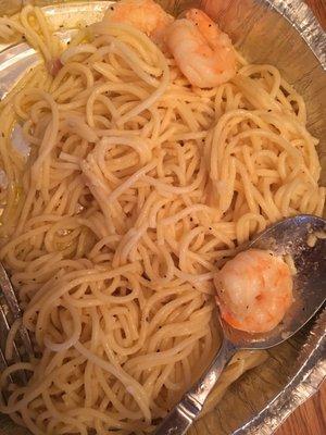 Plain garlic & butter sauce with shrimp. Delish!