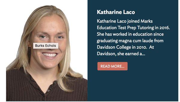 Katharine Laco, Marks Education Tutor