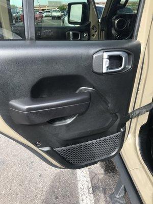 Back door panel cleaned