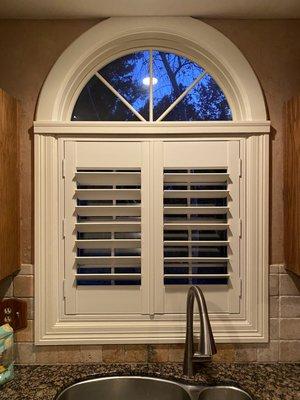 Composite Shutter, two panel inside mount L frame with hidden tilt operation. #graber