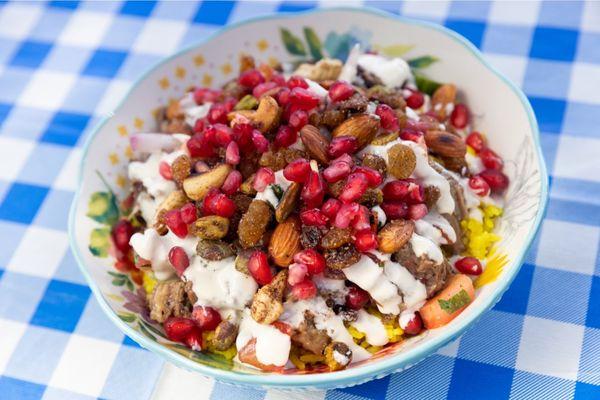 Vegetarian Rice Bowl - Mediterranean rice with tahini sauce