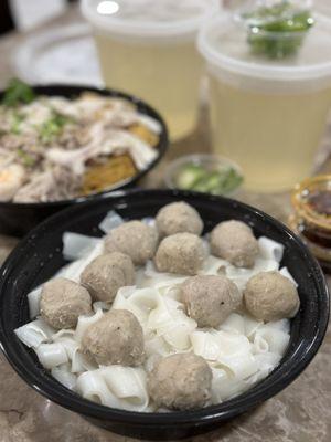 Rice Noodles + Beef Balls