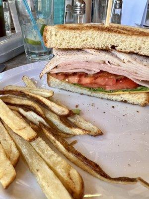 1/2 a club sandwich with fries.  Huge and had nice crispy bacon that's hard to see in the photo.