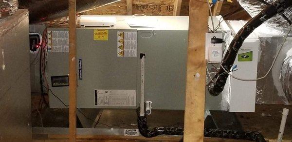 5 ton 14 seer American Standard electric air handler with zone system and indoor air quality package.