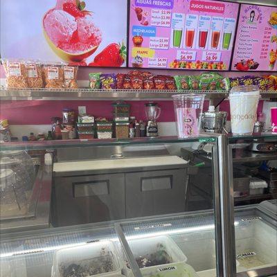 Michoacana inside!!! This is awesome, tacos and desserts yummy.