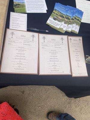 Gala menu