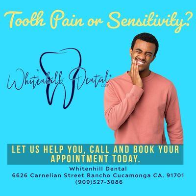 Tooth ache or sensitivity go see Dr Whitenhill