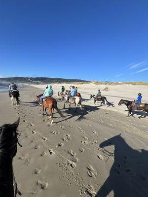 riding on the beach