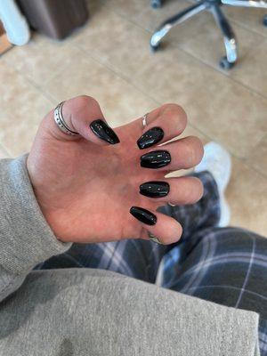 black tips with dip powder