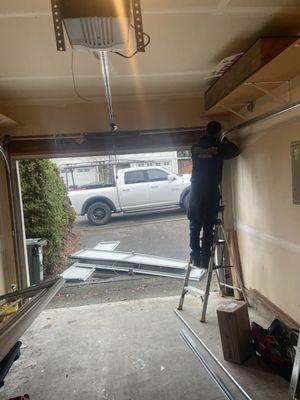 Garage door system installation