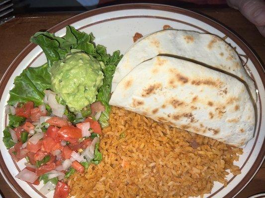 Brisket taco lunch plate